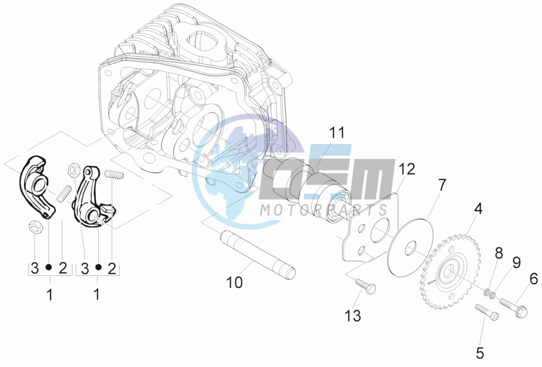 Camshaft - Rocking levers support unit