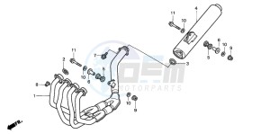 CBR900RR FIRE BLADE drawing EXHAUST MUFFLER