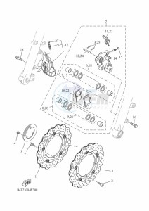 XSR700 MTM690 (BJV1) drawing FRONT BRAKE CALIPER