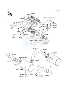 JET SKI STX-12F JT1200D7F FR drawing Muffler(s)