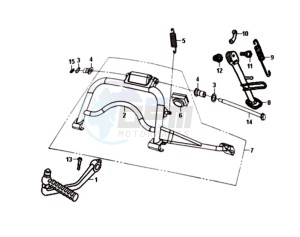 SYMPHONY SR 50 L6 drawing CENTRAL STAND -SIDE STAND- KICKSTARTER PEDAL