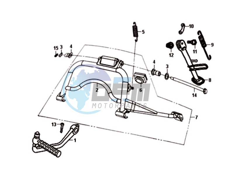 CENTRAL STAND -SIDE STAND- KICKSTARTER PEDAL