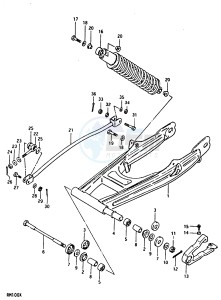 RM100 (N-T-X) drawing REAR SWINGING ARM (RM100T, RM100X)