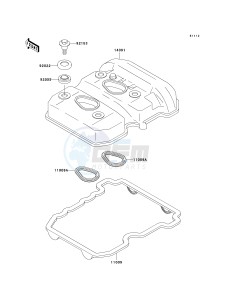 EX 250 F [NINJA 250R] (6F-7F) F7F drawing CYLINDER HEAD COVER