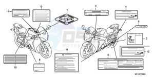 CBR1000RR9 UK - (E / MKH MME REP) drawing CAUTION LABEL (1)