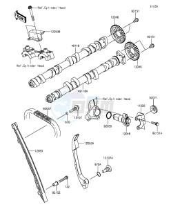 Z1000SX ZX1000LFF FR GB XX (EU ME A(FRICA) drawing Camshaft(s)/Tensioner