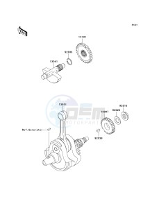 KLX300 A [KLX300R] (A10) A10 drawing CRANKSHAFT