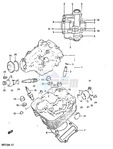 DR125S (Z-D) drawing CYLINDER HEAD