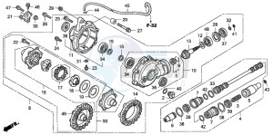 TRX500FA FOURTRAX FOREMAN drawing FRONT FINAL GEAR (TRX500FA1/2/3/4)