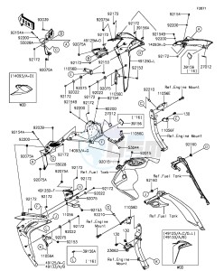 Z1000 ZR1000FFF FR GB XX (EU ME A(FRICA) drawing Cowling(Center)