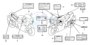 VTR1000SP RC51 drawing CAUTION LABEL (VTR1000SP2 /3/4/5/6)