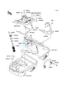 JET SKI ULTRA 300X JT1500HCF EU drawing Hull Rear Fittings