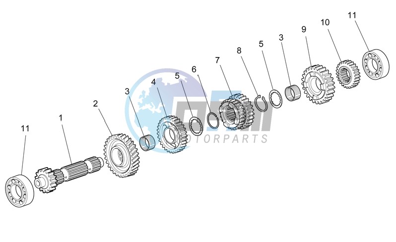 Primary gear shaft