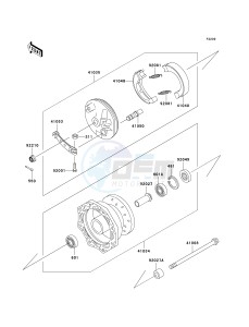 KLX 110 A (KLX110 MONSTER ENERGY) (A6F-A9FA) A6F drawing FRONT HUB