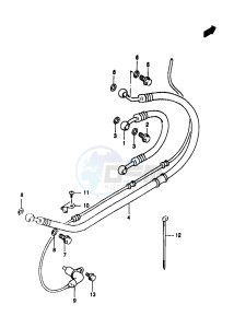 GSF1200A (E18) drawing REAR BRAKE HOSE (GSF1200SAV SAW SAX SAY)