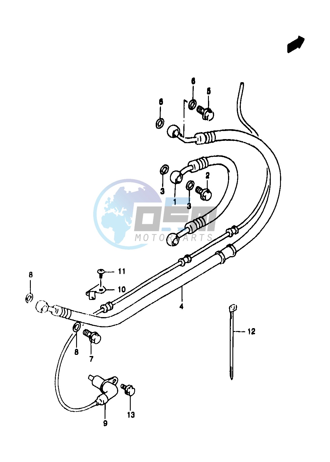 REAR BRAKE HOSE (GSF1200SAV SAW SAX SAY)