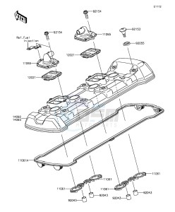 Z1000 ZR1000FEF FR GB XX (EU ME A(FRICA) drawing Cylinder Head Cover