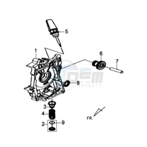 X'PRO 50 drawing CRANKCASE RIGHT / START MOTOR