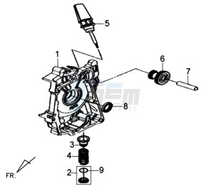 ORBIT II 50 drawing CRANKCASE RIGHT / START MOTOR