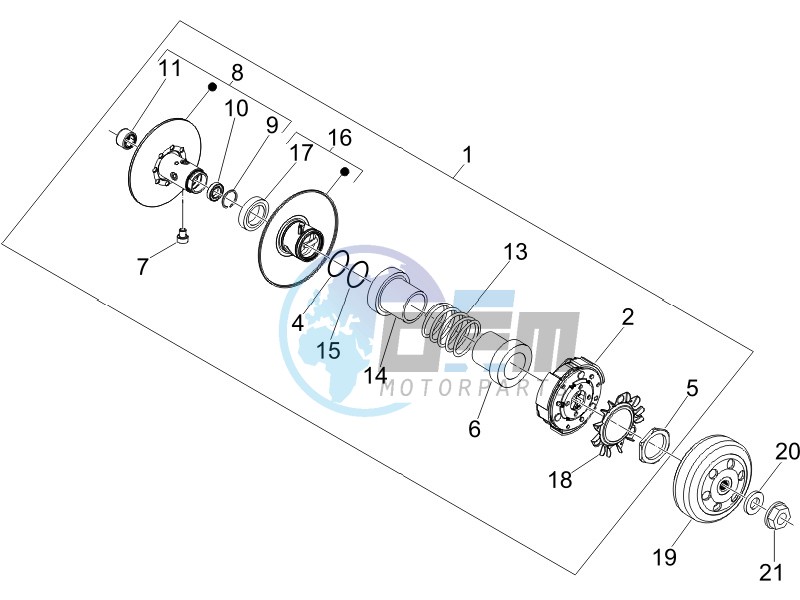 Driven pulley