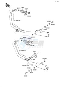 ZX 600 C [NINJA 600R] (C1-C2) [NINJA 600R] drawing MUFFLER-- S- -