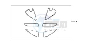 CBR600RA9 Australia - (U / ABS MME) drawing RACING STICKER WHITE BACKGROUND 'NUMBER PLATE STICKERS' WITH