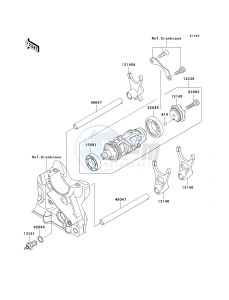 ZR 1000 A [Z1000] (A1-A3) drawing GEAR CHANGE DRUM_SHIFT FORK-- S- -