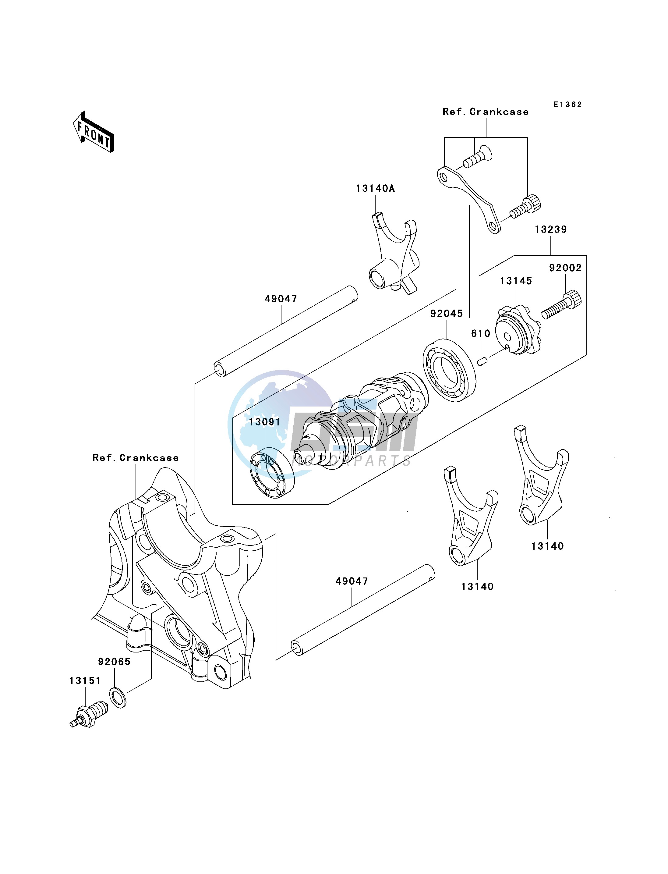 GEAR CHANGE DRUM_SHIFT FORK-- S- -