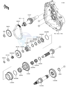 MULE SX 4x4 KAF400HJF EU drawing Transmission