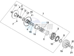 GTS 250 ABS UK drawing Driven pulley