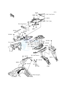 NINJA ZX-6R ZX600RFF FR GB XX (EU ME A(FRICA) drawing Rear Fender(s)