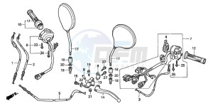 CB600F CB600F drawing HANDLE LEVER/SWITCH/ CABLE (CB600F2)