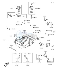 BRUTE FORCE 300 KVF300CGF EU drawing Fuel Tank