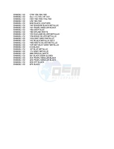 SV650S (E2) drawing * COLOR CHART *