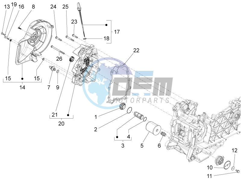 Flywheel magneto cover - Oil filter