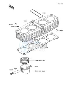 KZ 1100 A [SHAFT] (A1-A3) [SHAFT] drawing CYLINDER_PISTONS