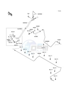 KRF 750 J [TERYX 750 FI 4X4 LE] (J9FA) J9FA drawing BRAKE PIPING