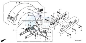 VT750CA9 UK - (E / MKH ST) drawing REAR FENDER/GRAB RAIL