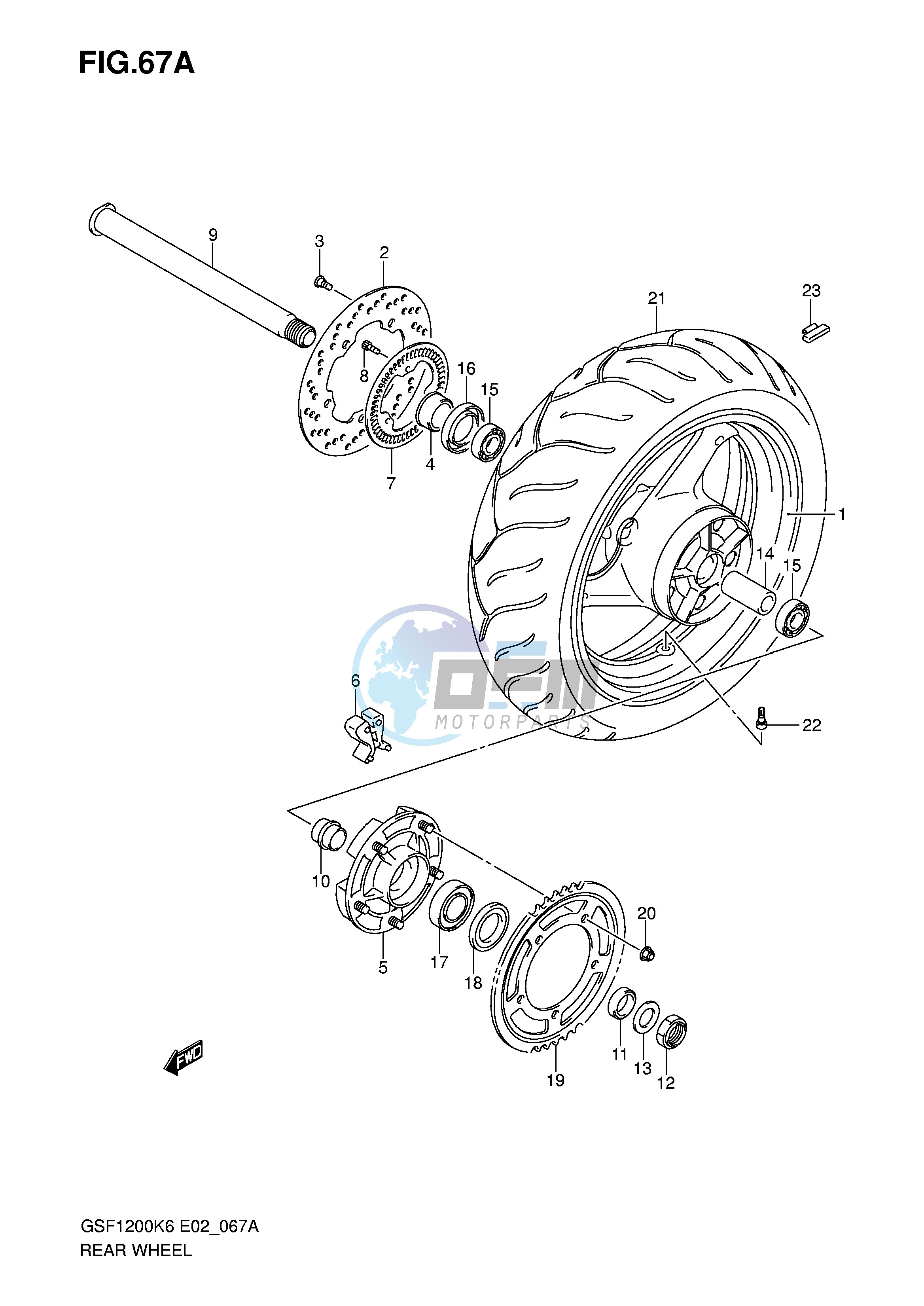 REAR WHEEL (GSF1200AK6 SAK6)