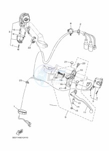 YZF250-A (B6P2) drawing HANDLE SWITCH & LEVER