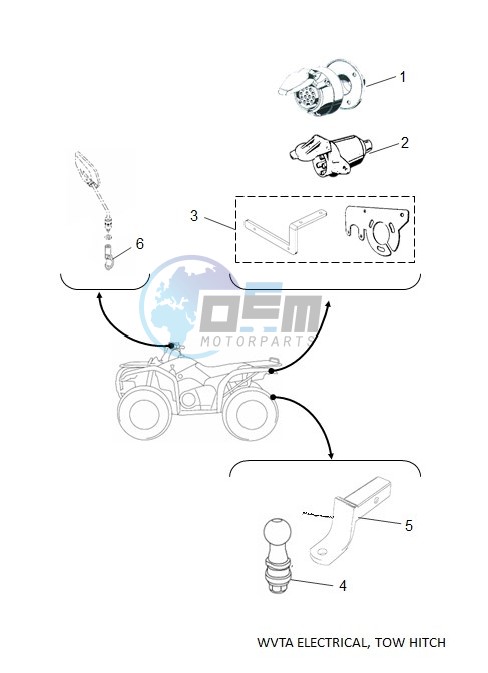 WVTA Electrical, Tow Hitch, Mirror brkt