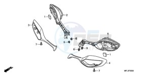 CBR1000RRA France - (F / CMF HRC) drawing BACK MIRROR