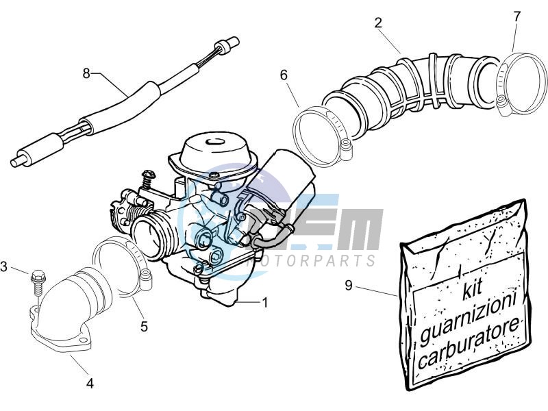 Carburettor assembly - Union pipe