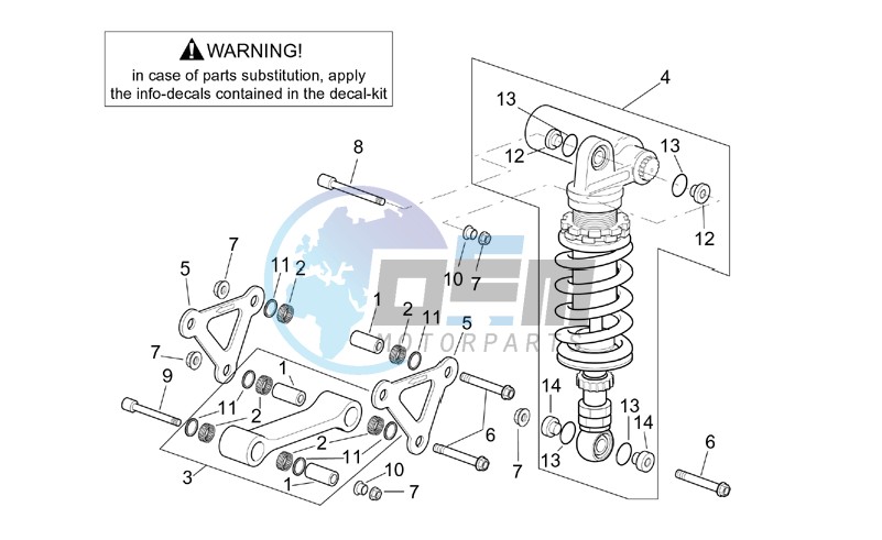 Connecting rod - Rear shock absorber