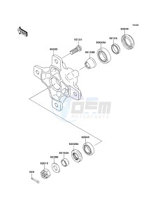 KFX450R KSF450BCS EU drawing Front Hub