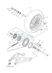 MT-09 TRACER MT09TRA TRACER 900 (2SCL) drawing REAR WHEEL