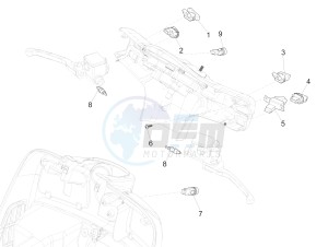 GTS 300 ie ABS Super (APAC) drawing Selectors - Switches - Buttons