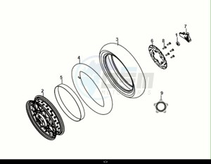 NH-T 200I (MG20BW-EU) (E5) (M1) drawing REAR BRAKE DISK - RR WHEEL