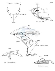 NINJA 650 EX650KJF XX (EU ME A(FRICA) drawing Decals(Blue)(KJF)