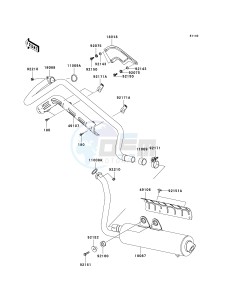 KVF 650 E [BRUTE FORCE 650 4X4 HARDWOODS GREEN HD] (E6F-E9F) E6F drawing MUFFLER-- S- -